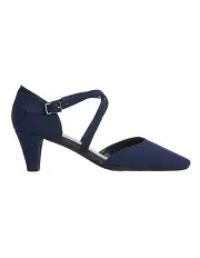 [Easy Steps] Adison Navy Fabric Heeled Shoes