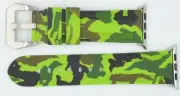 Green Camouflage Apple Watch Band 42/44mm - Black or Silver Hardware