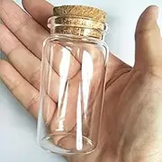 Luo House 6pcs 50ml Small Glass Bottles Vials Jars Glass with Cork Stopper Storage Bottle 50ml 37x70mm(1.45x2.75inch)