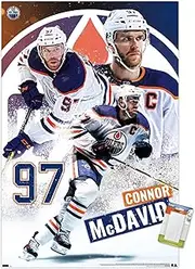 Trends International NHL Edmonton Oilers - Connor McDavid 22 Wall Poster, 22.37" x 34.00", Poster & Mount Bundle