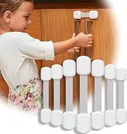 Baby Locks Child Safety Cabinets Strap Locks Proofing Safe Quick and Easy Adhesive Cabinet Drawer Door Latches No Tools or Drilling Multi Purpose for Furniture Kitchen Ovens Toilet Seats (8-Pack)