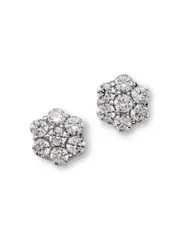 Bloomingdale's Fine Collection Diamond Flower Cluster Stud Earrings in 14K White Gold, 0.25 tcw