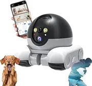 Patrol Buddy Robot Camera, Robot Camera on Wheels, Indoor Movable Security Cameras with 2-Way Talk, Night Vision, 1080p WiFi Small Robots Cam, App Control for Home/Pet Security (WiFi,32G Card)