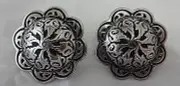 Pair Jeremiah Watt 1 3/4 Conchos 1/2" Buckles Belt Black Horse Tack Bridle Watts