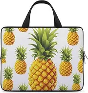 Laptop Case Sleeve Shockproof Computer Carrying Bag Yellow Pineapple on White Background Illustration Notebook Case Cover Laptop Bag Water Resistant Computer Cases Tablet Briefcase for Travel Business