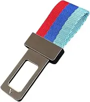 1 x Braided Cord Car Part Clip, Universal Seat Belt Clip, Fits Most Cars, Trucks, Vans (Red and Blue Stripes)
