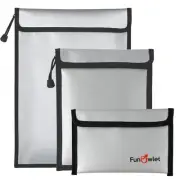 Fireproof Waterproof Money Document Bag - 3 Pack Safe Upgraded Zipper Bags, F...
