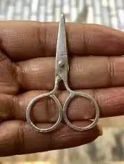 925 Sterling Silver Handmade Scissors, Shears, Indian Kainchi, 4.1 gram 2 inch +