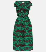 [Ulla Johnson] Ulla Johnson Anora printed silk midi dress AU 4 multicoloured