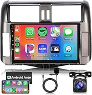 [Rimoody] Android Car Stereo for Toyota Prado 2010 2011 2012 2013 with Apple Carplay, 9 Inch Touch Screen Car Radio with GPS Navigation Bluetooth FM HiFi WiFi Android Auto + AHD Backup Camera