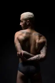 [M292] Male Model Showing Off Body To Viewer Fine Art Hunky Physique