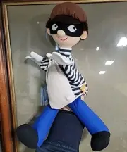 Vintage Prague Czech Puppet Sneaky Bank Robber Marionette Czechoslovakia