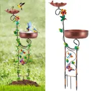 2 In 1 Bird Bath for Outside, Free Standing Tall Metal Bird Baths Bowls & Bir...