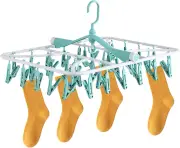 Rotation Sock Dryer with Pegs, Foldable Sock Hangers for Drying with 40 Clips, Underwear Dryer Hanger, Sock Hanger for Washing Line, Sock Hanger for