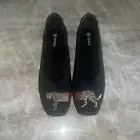 Vivaia Margot Embroidered Square Toe V-Cut Stretch Knit Cheetah Loafers 41.5EU