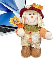 Fall Scarecrow Doll - 9.06 inches Thanksgiving Harvest Handmade Doll,Autumn Shelf Sitters Figurines, Fall Tabletop Decorations Plush Scarecrows, Holiday Fall Decor Scarecrow