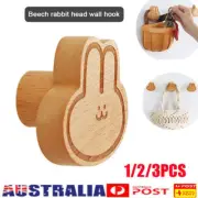 Cartoon Wooden Wall Hook Punch Free Storing Coat Storage Rack Holder HangingHook