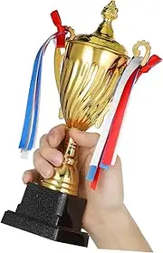 Abaodam Large Metal Trophy Cup Elegant Award for Sports Competitions Sturdy Base for Display Celebration Trophy for Recognizing Achievements Impressive Design