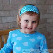 BonEful RTS NEW Boutique Girl Aqua Blue Bright Retro S Polka Dot Fabric Headband