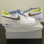Nike Air Force 1 LV8 (GS) White/Multicolor-Medium Blue DQ7767-100 Youth's 5.5