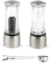 Peugeot Daman U'Select Shaftless 6.5 Inch Salt & Pepper Mill Gift Set, Stainless Steel - With Scoop