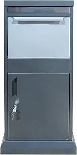 Floor Parcel Drop Box, Outdoor Storage Parcel Drop Box, Sturdy and Durable, Long Term Use, Safety Latch, Convenient Handle, Suitable for Family, Company, Factory, Hotel(Silver)
