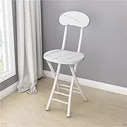 Folding Bar Stool,Folding Stool, Kitchen Folding Chair Breakfast Fold Up Stool Portable Little Stool(White 1)