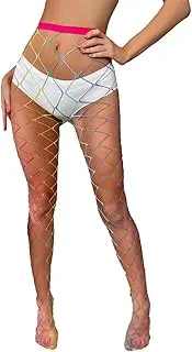 [Generic] Women's Rainbow Fishnet Hosiery, Neon Fishnet Sheers,Rainbow Fishnet Tights, Mesh Fishnet Stockings