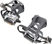 Bike Pedals with Toe Clips and Straps Bicycle Pedals for Indoor Riding Parts Pair