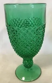 Goblet - Addison Pattern - Emerald Green Glass - Mosser USA