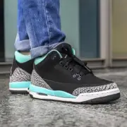 Air Jordan AJ3 Retro GS Bleached Black Basketball Sneakers Shoes 441140-045