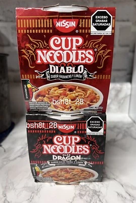 2X NISSIN CUP NOODLES SABOR DIABLO (HABANERO LIMON) + DARK DRAGON/FREE SHIPPING