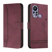 Closure Case with Flip Wallet Stand Function Cover for Infinix Hot 11S - Red