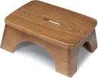 Wooden Step Stools for Adults and Kids, Bed Steps for High Beds, Foot Stool for