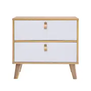 Sylvia Bedside Table with Drawers -White