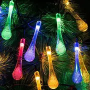 50LED Solar Water Drop String Light Fairy Light Indoor Outdoor Decoration String Light