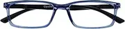 Opulize See Blue Light Blocking Reading Glasses Blue Black Arm Computer Gaming Anti Glare Mens Womens B9-3 +1.00
