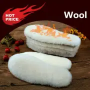 Wool Sheepskin on Felt Thick Fluffy Slipper Shoes Boots Insoles Unisex All Sizes