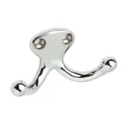 Ives 582MB Low Profile Double Cast Brass Wardrobe Hook - Chrome