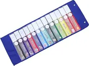 Luxshiny Daily Schedule Pocket Chart Wall Calendar Hanging Pouch Itinerary Bag for Classroom