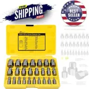 25Pcs Screw Extractor Set High-Carbon Steel Bolt Remover for Broken Fasteners