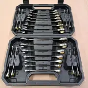 WORKPRO 22PC Ratcheting Wrench Set Metric 6-18mm&SAE 1/4-3/4" Combination Wrench