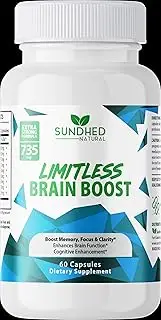 Limitless Brain Boost (60 caps) - Memory, Focus, Mental Clarity - Nootropics Scientific Formula for Enhance Performance, Super Ginkgo Biloba, St John Wort Extract, DMAE
