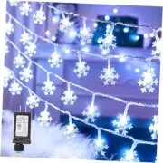 Christmas Snowflake String Lights, 43 FT 100 LED Christmas White - 1 Set