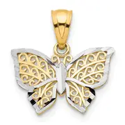 10k Yellow w/Rhodium Butterfly Charm