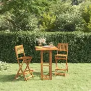 Folding Outdoor Bar Stools 2 pcs Solid Wood Acacia