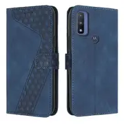 Pure Case PU Leather Flip Cover Magnetic Clasp Design Wallet Card Slots Stand Case - Blue