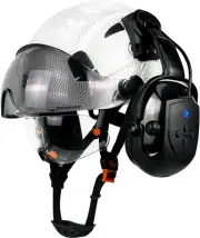 Safety Helmet with Visor Bluetooth Ear Muffs SNR 26Db Hard Hat with Visors Mount