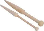 Weaving Tools, 2Pcs Weaving Stick DIY Weaving Tool Beech Wood Stick Wool Short Rod Woven Sweater Scarf Tapestry Wood Stick Needle Wool Weaving Stick Solid for DIY Home Woven