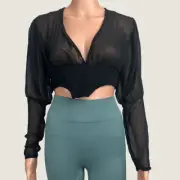 Nasty Girl Black Semi-Sheer Blouse 8